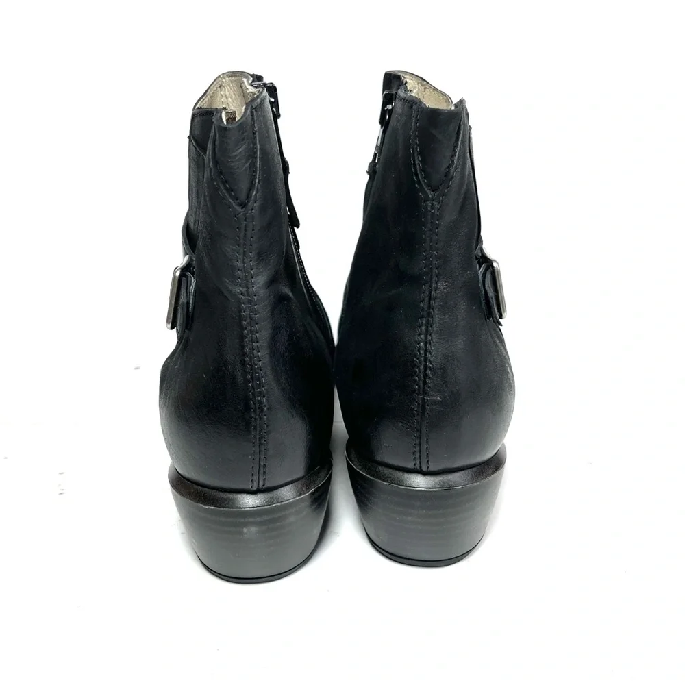 Miz Mooz Line Ankle Boots Womens Size 40 US 9.5 Buckle Black Leather. - Picture 6 of 10